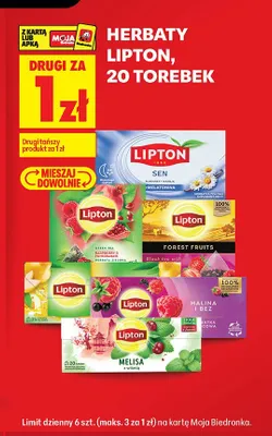 Herbata Lipton Sen Rumianek Wanilia Melatonina promocja w Biedronka