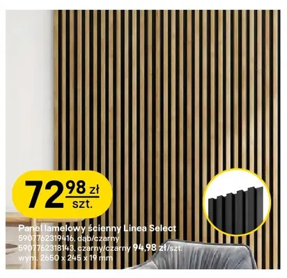 Panel lamelowy ścienny Linea Select dąb/czarny Stegu promocja w Castorama
