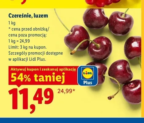 Czereśnie luzem promocja w Lidl