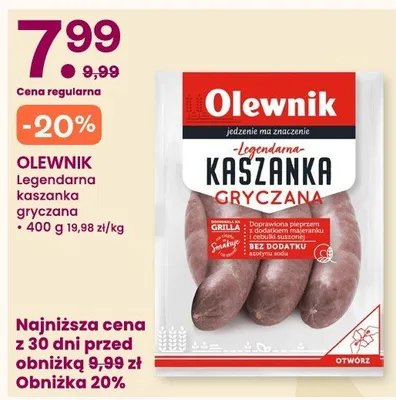 Legendarna kaszanka gryczana Olewnik promocja w Frisco