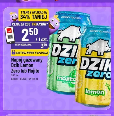 Napój gazowany Dzik Mojito Zero promocja w POLOmarket