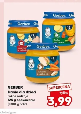 Danie dla dzieci Gerber jarzynki z królikiem promocja w Kaufland
