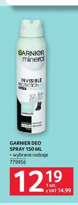 Dezodorant w sprayu Garnier Mineral Invisible Protection promocja w Selgros