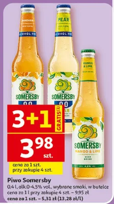 Piwo Somersby Mango & Lime bezalkoholowe promocja w Auchan