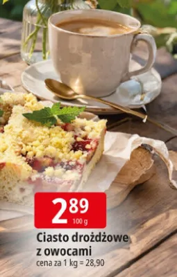 Ciasto drożdżowe z owocami promocja w Leclerc