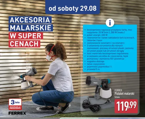 Pistolet malarski Ferrex promocja w Aldi