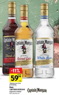 Rum Captain Morgan wybrane rodzaje promocja w Intermarche