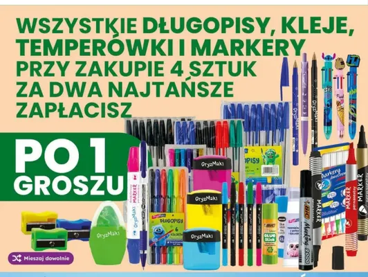 Długopisy, kleje, temperówki i markery Dino promocja w Dino