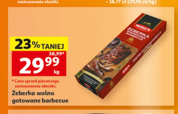 Żeberka wieprzowe wolno gotowane barbecue Mark's promocja w Auchan