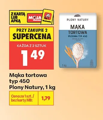 Mąka tortowa typ 450 Plony Natury promocja w Biedronka