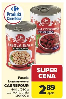 Fasola konserwowa czerwona, biała promocja w Carrefour Market