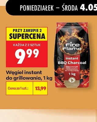 Węgiel instant do grillowania Fire & Flame promocja w Biedronka