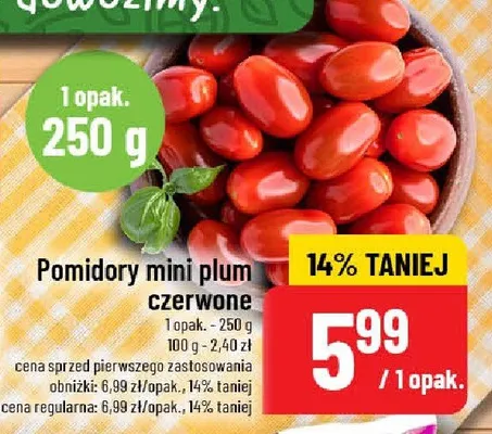 Pomidory mini plum czerwone promocja w POLOmarket
