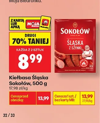 Kiełbasa Śląska Sokołów promocja w Biedronka