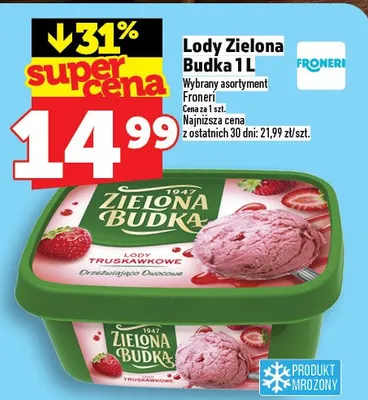 Lody Zielona Budka 1l promocja w TOPAZ