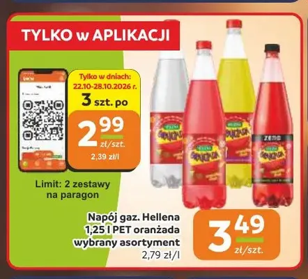 Napój gazowany oranżada Hellena promocja w Gama