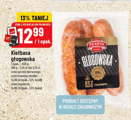 Kiełbasa głogowska Pekpol promocja w POLOmarket