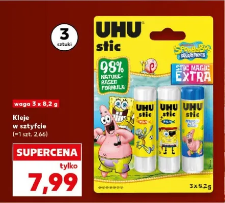 Kleje w sztyfcie UHU 3-pak promocja w Kaufland