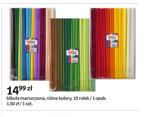 Bibuła marszczona 10 rolek Happy Color promocja w Empik