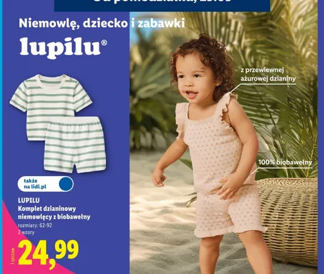 Komplet dzianinowy niemowlęcy z biobawełny LUPILU promocja w Lidl