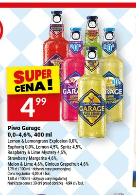 Piwo bezalkoholowe Garage Lemon & Lemongrass Explosion promocja w Twój Market
