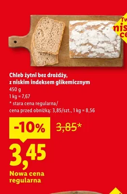 Chleb żytni bez drożdży z niskim indeksem glikemicznym promocja w Lidl