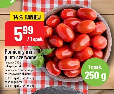 Pomidory mini plum czerwone promocja w POLOmarket