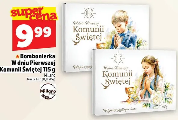 Bombonierka W dniu Pierwszej Komunii Świętej Millano promocja w TOPAZ