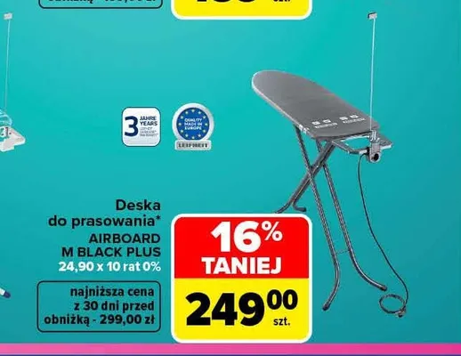 Deska do prasowania Airboard M Black Plus Leifheit promocja w Carrefour