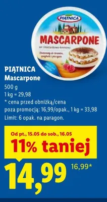 Mascarpone PIĄTNICA promocja