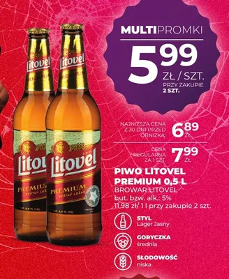 Piwo Litovel Premium 0,5 l promocja w Duży Ben
