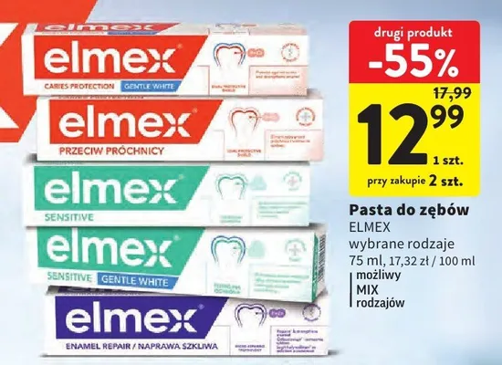 Pasta do zębów Elmex Sensitive promocja w Intermarche