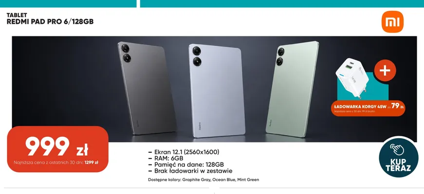Tablet Xiaomi Redmi Pad Pro 6/128GB promocja w Max Elektro