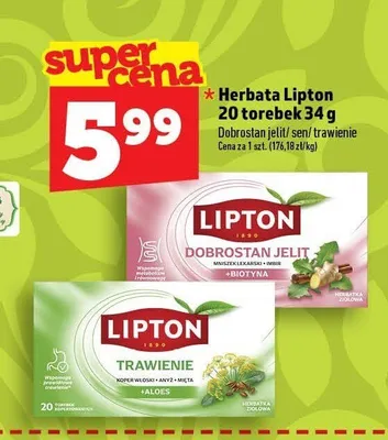 Herbata ziołowa Lipton Trawienie promocja w TOPAZ