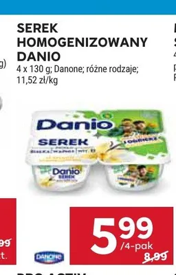 Serek homogenizowany Danio 4-pak promocja w Stokrotka