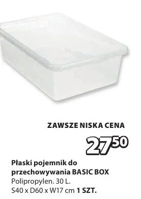 Płaski pojemnik do przechowywania BASIC BOX promocja w Jysk