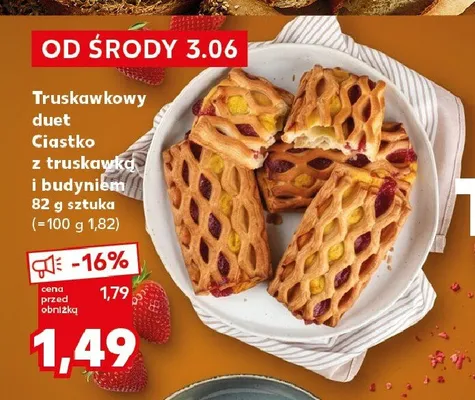 Ciastko z truskawką i budyniem Truskawkowy duet promocja w Kaufland