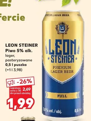 Piwo lager, pasteryzowane promocja w Kaufland