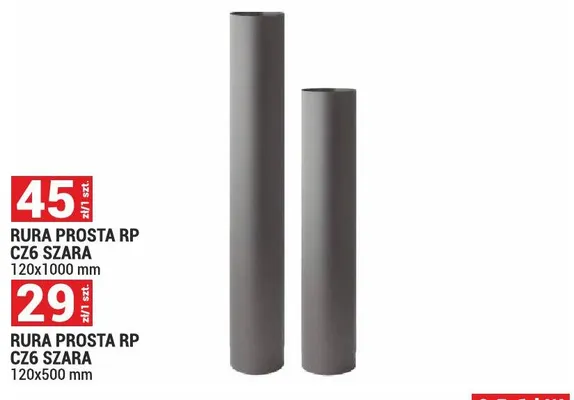 Rura prosta RP cz6 szara 120x500mm promocja w Merkury Market