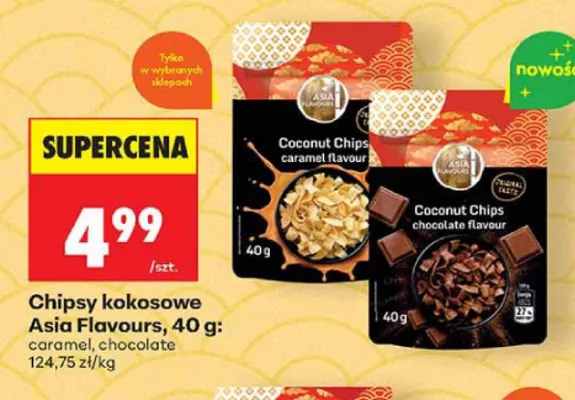 Chipsy kokosowe Asia Flavours chocolate promocja w Biedronka
