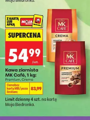 Kawa ziarnista MK Café Crema promocja w Biedronka