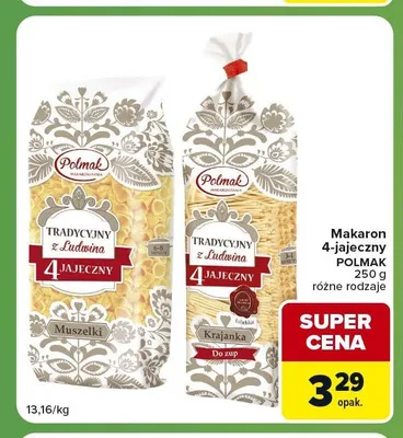 Makaron 4-jajeczny Polmak Tradycyjny z Ludwina Krajanka promocja w Carrefour Express
