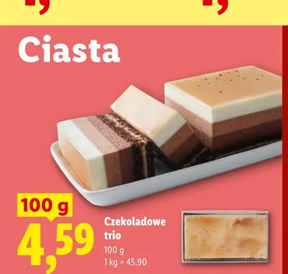 Ciasto Czekoladowe trio promocja w Lidl