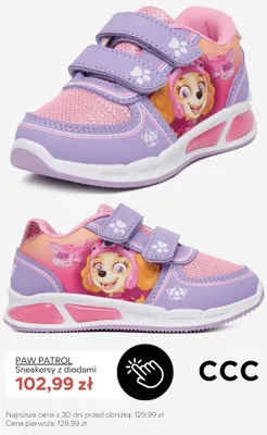 Sneakersy z diodami Paw Patrol promocja w CCC