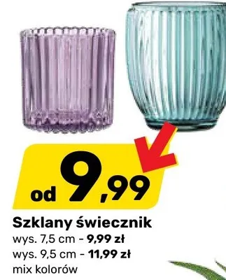 Szklany świecznik promocja w Bricomarche