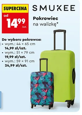 Pokrowiec na walizkę SMUKEE wym.: 44x65cm promocja w Biedronka