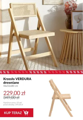 Krzesło drewniane Verdura promocja w Homla