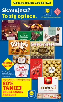 Praliny -80% na drugi produkt promocja w Lidl