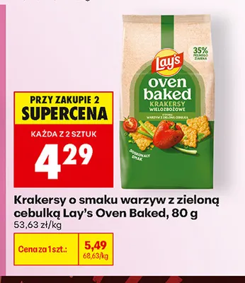 Krakersy o smaku warzyw z zieloną cebulką Lay's Oven Baked promocja w Biedronka