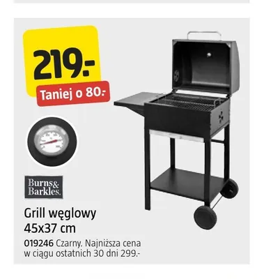 Grill węglowy Burns & Barkles 45x37 cm promocja w Jula